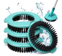 4 Mocio Lavapavimenti Accessori Adatti for Lei-fh-eit Mop Lavapavimenti Mocio Pavimenti con Setole Dure Testina Rotonda Mop 360 per Superfici Dure come Parquet Piastrelle Vetro ecc Blu-Verde Ø 15.8 cm