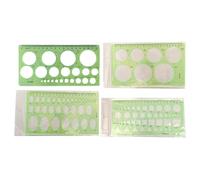 4 modelli di disegno geometrico, righello, leggeri, portatili, circolari, ovali, per ingegneria, disegno, schizzo, dimensioni