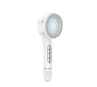 4 Modes Self-cleaning Shower Head With Silicone Brush One-Key Stop Water Massage High Pressure ABS Showerhead(White 1pc)