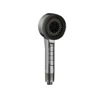 4 Modes Self-cleaning Shower Head With Silicone Brush One-Key Stop Water Massage High Pressure ABS Showerhead(Gray 1pc)