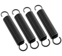 4 molle di estensione in acciaio da 100 mm. Diametro della molla: 18 mm. Spessore del filo 2,5 mm. 4 molle nere a trazione a doppio gancio. Tenditori forti ed estensibili