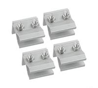 4 morsetti di montaggio per pannello solare in acciaio inox, per installazione su tetto, camper, casa, barca, kit di fissaggio regolabile con finitura anodizzata, compatibili con la maggior parte (4