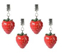 4 MORSETTI PER LA TAVOLA A FORMA DI FRAGOLA 4CM CUCINA CASA