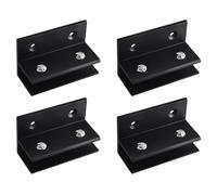 4 morsetti per staffe per pannello in vetro, clip in vetro nero, a forma di F, regolabili, 8-10 mm, supporto per mensola in vetro per camera da letto, bagno e cucina