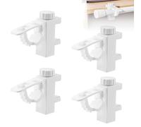 4 morsetti per tende, colore bianco, supporto per aste per tende, asta regolabile, supporto per tende, supporto da parete per aste da doccia, stendibiancheria