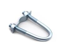 4 morsetti per tubi con bulloni a U, materiale zincato per tubi con diametro esterno di 1,5"x3/4" (25x50 mm) con dadi per tubi di scarico per guardrail e recinzioni