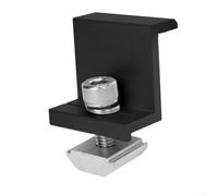 4 morsetti terminali per pannelli solari, in lega di alluminio, colore nero, fotovoltaico, accessori di montaggio per pannelli solari, per sistemi di scaffalatura di pannelli, adatti per telai di