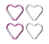 4 Moschettoni A Forma Di Cuore, Moschettoni In Lega Di Alluminio, Fibbie Per Bottiglie D'Acqua, Fibbie Per Zaini, Portachiavi, Accessori Per Esterni