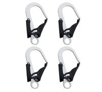 4 moschettoni da arrampicata, 25 KN, gancio a scatto resistente con blocco automatico, in acciaio cromato, a sgancio rapido, grande clip per arrampicata su roccia, sartiame e salvataggio, 21 x 12 cm