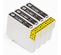 Go Inks Cartuccia d'inchiostro nero compatibile T0711 - Confezione da 4 cartucce di ricambio per stampanti Epson Stylus - 15 ml - 4 x nero
