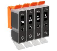 Go Inks C-525Bk Cartucce d'inchiostro compatibili per sostituire Canon PGI-525Bk per l'uso con stampanti Canon PIXMA, nero (confezione da 4)