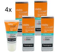 4 Neutrogena Crema viso Gel Anti Acne brufoli antimacchia Visibly Clear 15ml x4