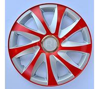 "4× NRM Radkappe DRIFT EXTRA, 15"""", rot/silber"