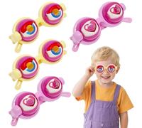 4 occhiali Funny Eyes, generici Crazy Eyes Glasses con 4 corde elastiche, divertenti occhiali, accessorio per costume per Halloween, feste, temi, cosplay, fotografia, compleanno (rosa e giallo)