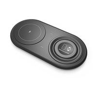 4-Ok - Caricatore Wireless, Stazione di ricarica Qi, 15 W, tre dispositivi, 2 in 1 per Smartphone Qi, iPhone Series 12, 13, Compatibile con Apple Watch o Airpods Pro, Smartphone con ricarica a