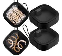 4 organizer per cravatte per capelli, portatile, da viaggio, organizer da bagno, dispenser per tamponi di cotone, per bambini, scatola per accessori per capelli con coperchio, organizer per bagno e