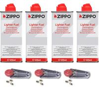 4 Originali Zippo Benzina + 3 x 6 Pietre Fuoco In Distributore