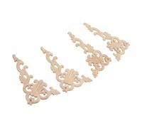 4 ornamenti in legno ad angolo ornamenti in legno lungo intaglio applique per armadio Onlay applique mobili angolo decorazione intaglio porta di casa fai da te fatto a mano