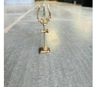 4" ottone Trishul Lord Shiva Idol dio indù Puja Damru regalo tempio casa reli...