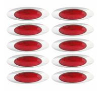4 " Ovale Lato Evidenziatore Luce 4 LED Rosso Cromo Bezel Freightliner Trailer