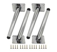 4 pacchetti di mobili in metallo gambe obliqua mobile conico supporto pedili di sostituzione fai -da -te per letti da tavolo sedia per armadietto di armadio 12 cm/4.72 pollici di colore argento