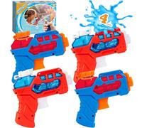 4 Pacchetti di Pistole ad Acqua per Bambini, Mini Pistola ad Acqua per Piscina Estiva, Giardino, Spiaggia, Giocattolo da Addestramento per Cani e Gatti - Confezione Regalo (Rosso/Blu)