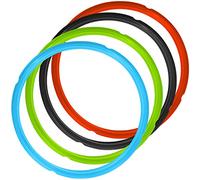 4 Pacchetti di Sigillamento Silicone per vaso Istantaneo, FineGood 4 Colori 5 / 6qt Taglia Sweet and Savory Edition Accessorio per Cottura a Pressione - Blu, Verde, Rosso, Nero