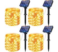 [4 Pacchi] Catena Luminosa Esterno Solare 12m 120 LED Luci Solari Esterno 8