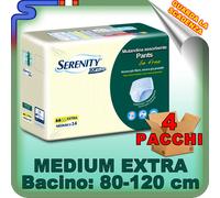 4 PACCHI SERENITY SOFT DRY EXTRA MUTANDINA ASSORBENTE 2 GOCCE MEDIUM 80-120 cm