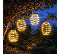 4 PACCO | 19cm Lanterna A LED A Spirale Solare Da Giardino Luci A Spirale