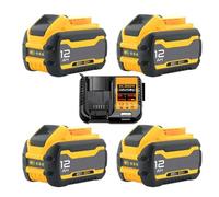 4-Pack 12Ah 20V-60V Batteria Di Ricambio Per Utensili Elettrici A Compatibile Con Dewalt DCB606/DCB609/DCB612(Con 1 Caricabatterie Incluso)