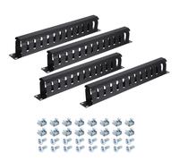 4 Pack 1U 19 Inch Cable Manager 12 Slot Horizontal Rack Mount Wire Management