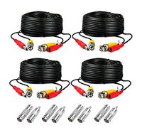 4-pack 38,1 m nero pre-fatto All-in-One BNC maschio a maschio video e alimentazione cavo con connettore RCA per telecamera di sicurezza CCTV