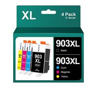 4-Pack 903XL Alta Resa Cartucce Compatibili per HP 903 XL Multipack per Officejet 6950 6960 Pro 6960 6970 (Nero Ciano Magenta Giallo)