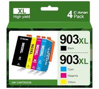 4-Pack 903XL Alta Resa Cartucce Compatibili per HP 903 XL Multipack per Officejet 6950 6960 Pro 6960 6970 (Nero Ciano Magenta Giallo)