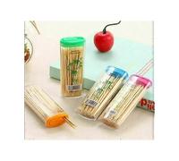 4 Pack About 400 Pieces Dental Toothpicks Portable Box Oral Hygiene Bamboo Pick Dental Floss Brand New, Random Color