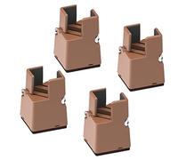 4 Pack Adjustable Furniture Risers,Sofa Table Chair Risers,Width Adjustable Furniture Booster Pad,Fits Round or Square Chair Legs (Raise 5cm,Brown)