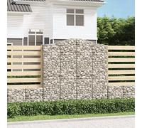4 Pack Arc Gabion Baskets 200x50x200/220 cm Galvanized Steel Wire Mesh, Decorative Garden Barrier, Windbreak & Sound Absorbing, Heavy Duty Rock Wall Planter for Patio Yard Landscaping