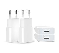 4 Pack Caricatore USB 5 V/1 A Mini Caricatore da Parete USB Adattatore di Alimentazione Mobile per prese USB da Viaggio in Casa per iPhone 12/11/XS/XR, Pad,LG G5, Samsung Galaxy S8, Huawei (Bianco)