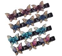 4-Pack Crystal Braid Hair Clips, Non-Slip Rhinestone Hair Clamps for Stylin