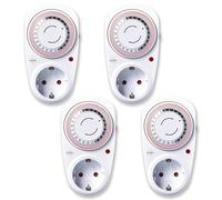 4-Pack ELRO TI1500 Interruttore orario meccanico/timer | Compatto | Tempo di commutazione di 15 minuti | Fino a 3600W | Uso interno