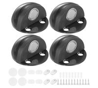 4-Pack Fermaporte Da Pavimento, Fermaporte Magnetico A Mezza Cupola Da 1" [Nero]