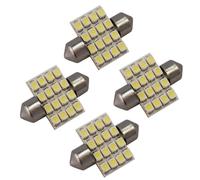4-Pack HQRP 31mm Siluro LED 16-SMD 3528 Lampadina Lampada Luce Bianco per 560