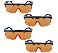 4-Pack HQRP Arancione Lenti Protezione Sicurezza Occhiali per Yard Lavoro Prato