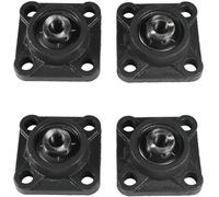 4-Pack HQRP UCF201-8 Cuscino Blocco Cuscinetto 1.3cm Foro 4-Bolt Flangia Montato