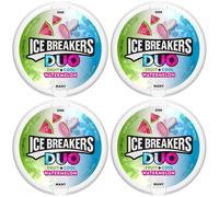 4-Pack ICE BREAKERS Duo Frutta + Frigo Melone senza Zucchero Mentine - Sigillato