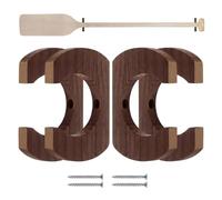 4 Pack Kayak Paddle Wall Mount - Solid Pine Wood Paddle Storage Hooks | Canoe And Dragon Boat Paddles | Wall Mounted Paddle Rack For Garage, Shed And Home Storage | 4 Piece Set