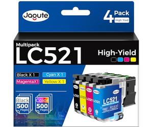 4 Pack LC521 Cartucce d'inchiostro Compatibili con Brother LC521 LC521VAL