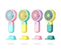 4-Pack Mini Handheld Fans - Quiet USB Rechargeable Portable Cooling Fans