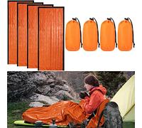4 Pack Sacco a dormire per emergenze termico Bivy Coperta leggera in Mylar portatile campeggio trekking attività avventurose e aiutare le persone senzatetto
